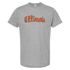 Image of T-SHIRT CURSIVE ILLINOIS -  heathergrey